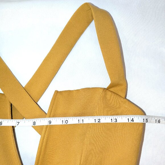 Superdown | Cynthia Cross Back Mini Dress in Mustard Yellow | Size Medium - Picture 11 of 13